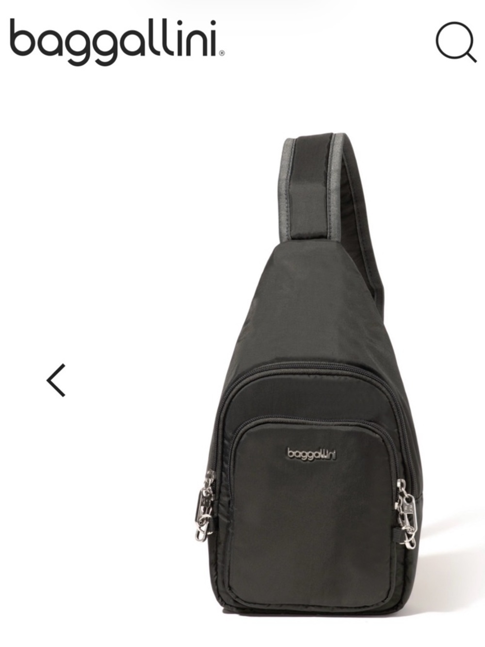 Baggallini Charcoal Securtex Anti-Theft Daytripper Sling Bag - Picture 4 of 4